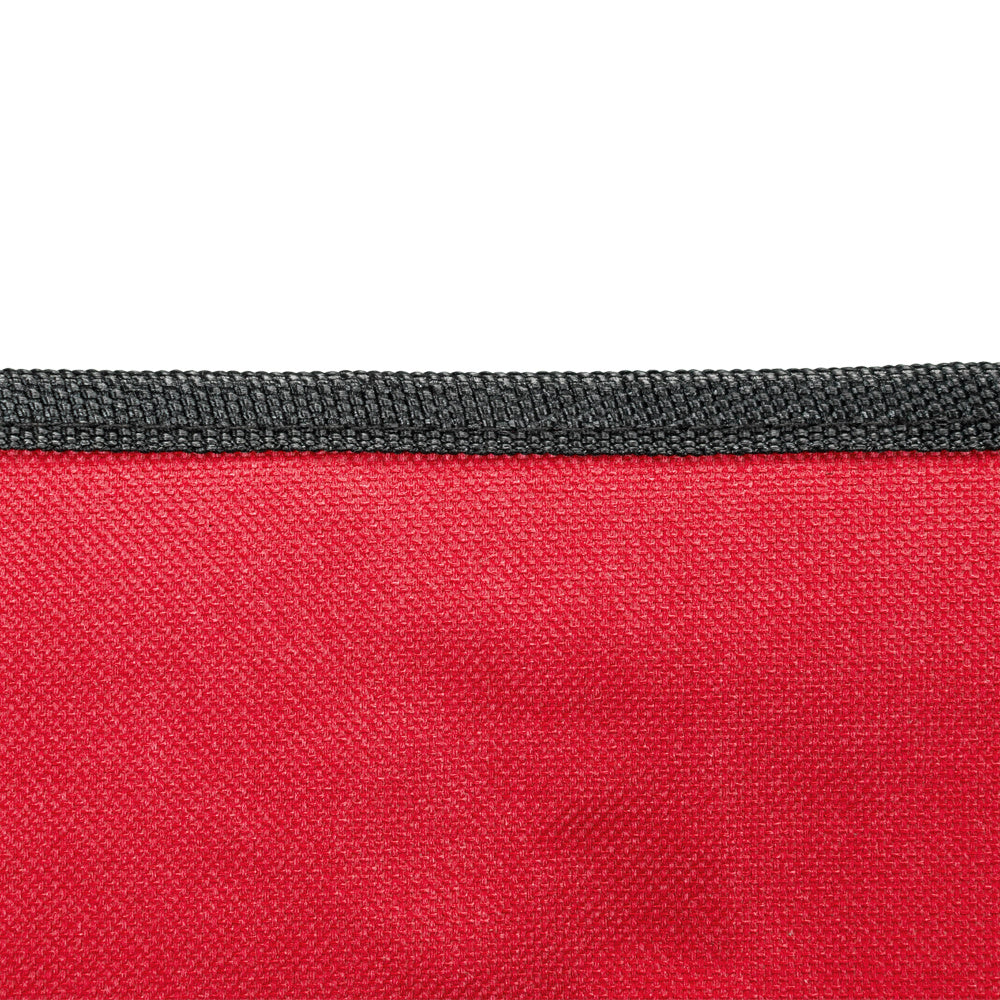 Chaise de camping, cadre noir, tissu Oxford rouge