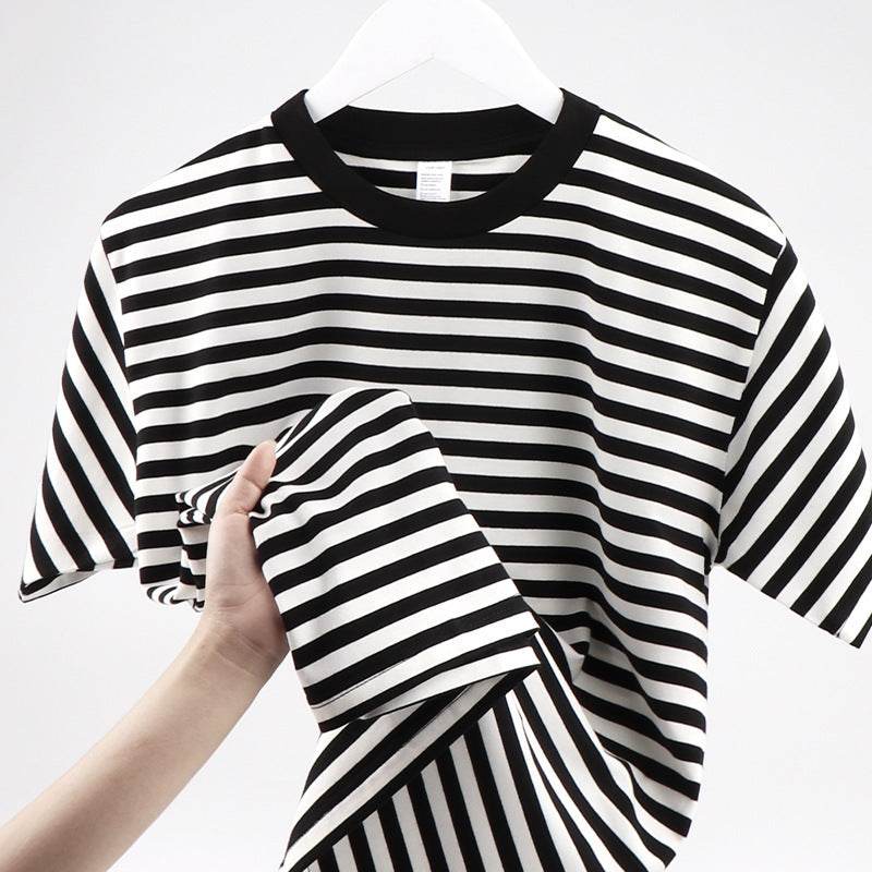 T-shirt simple à manches courtes et à rayures pour homme - Style & confort