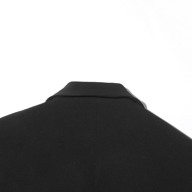 Veste de costume longue à boucle de style Temperament Commute