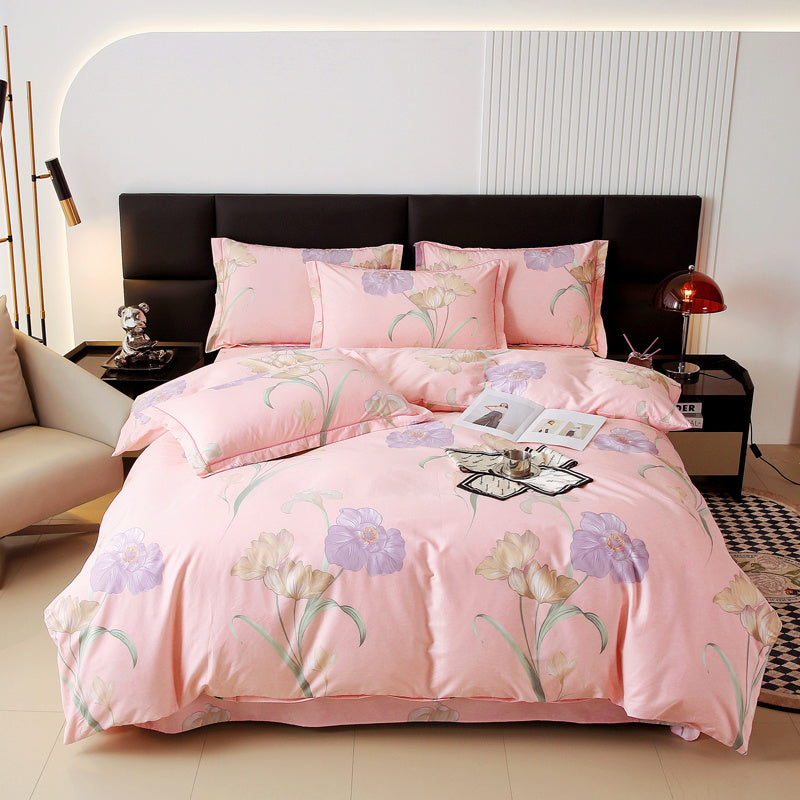 Ensemble de quatre housses de couette et draps en coton grande taille