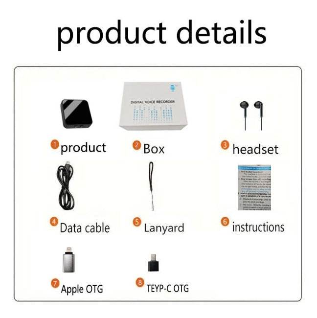 Mini enregistreur vocal portable et compact - Style & confort