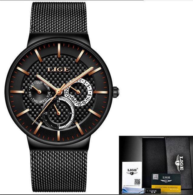 Montre à quartz ultra-mince à 6 broches - Style & confort