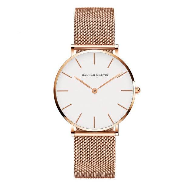Montre à quartz japonaise de haute qualité 36 mm Hannah Martin - Style & confort