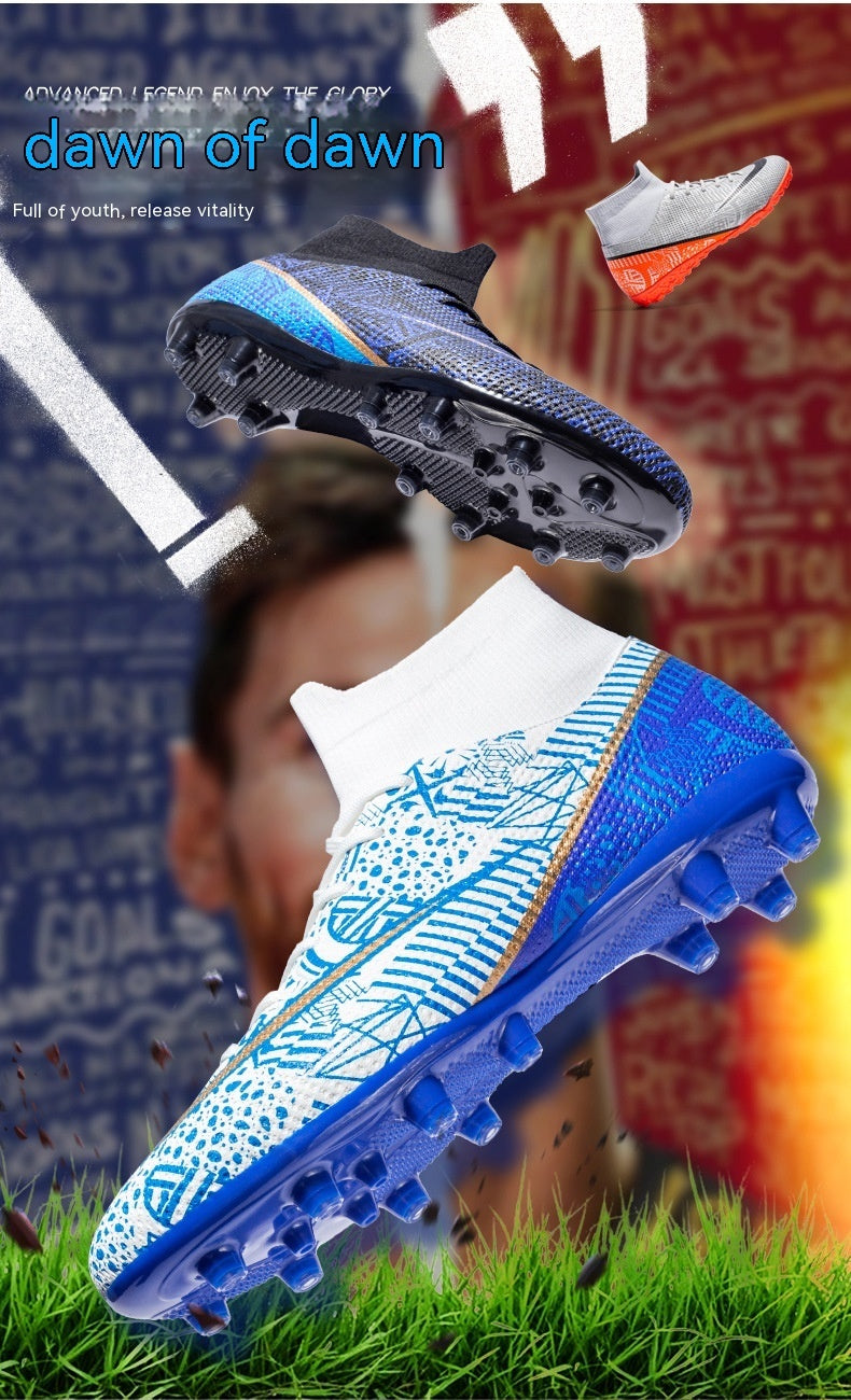Nouvelles chaussures de football montantes respirantes pour terrain sec