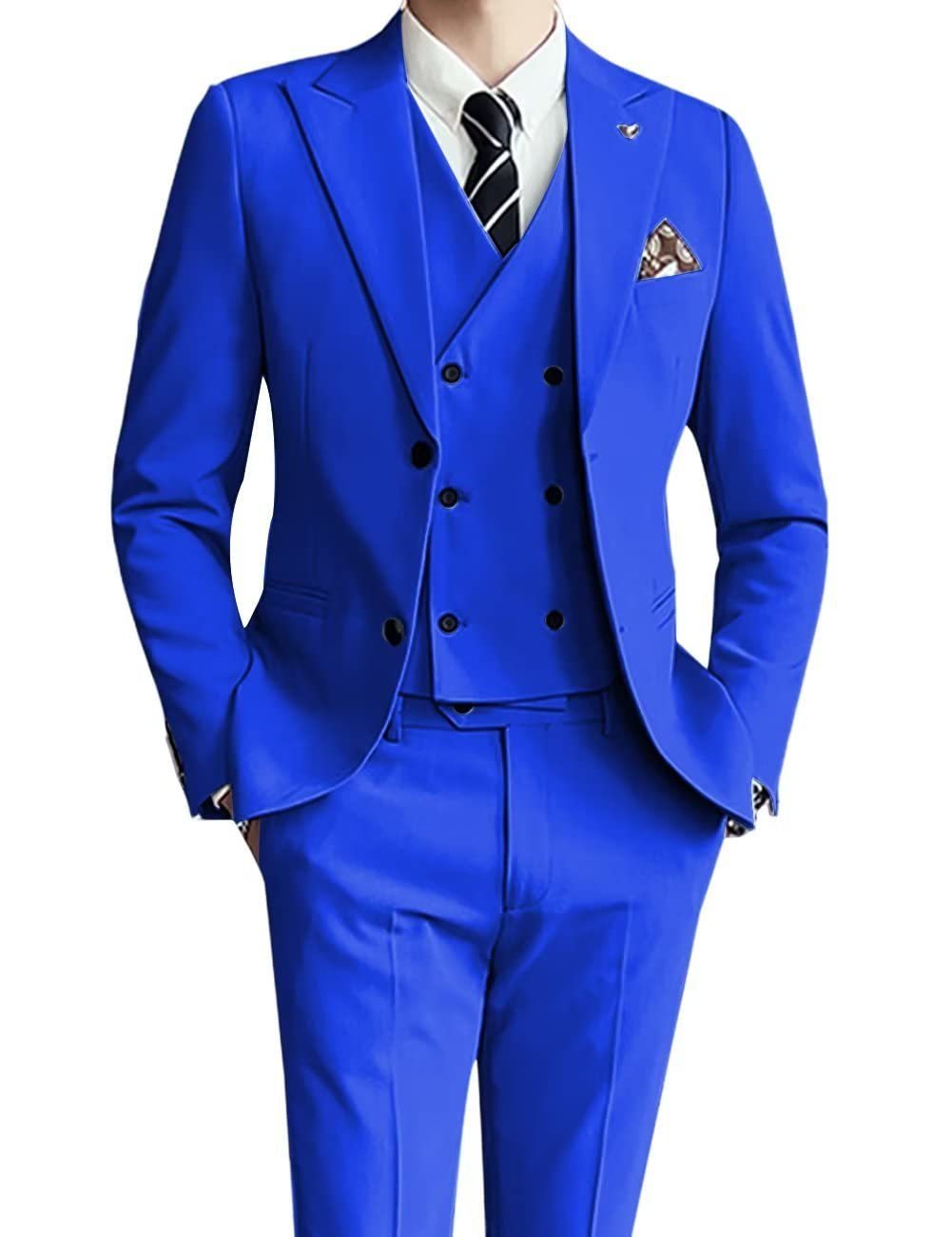Men's three-piece slim-fit suit