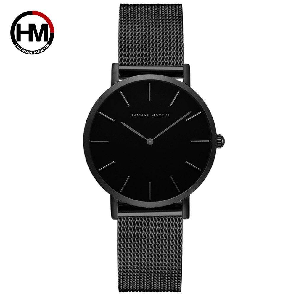 Montre à quartz japonaise de haute qualité 36 mm Hannah Martin - Style & confort