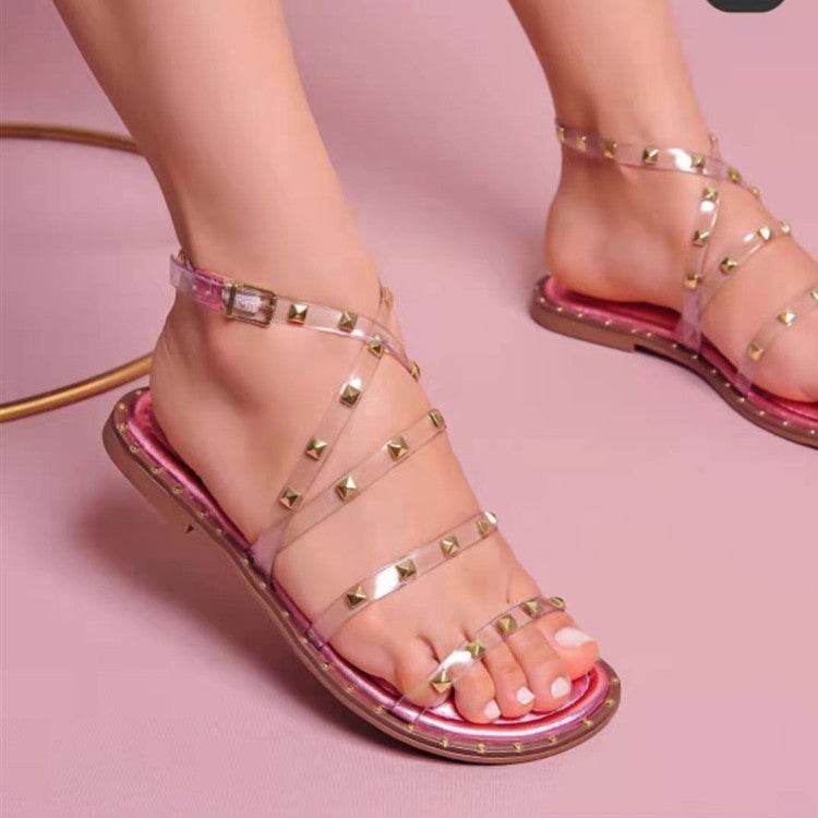 Sandales à ceinture transparentes - Style & confort