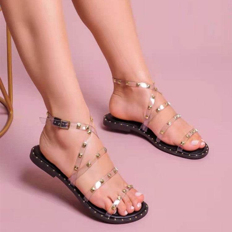 Sandales à ceinture transparentes - Style & confort