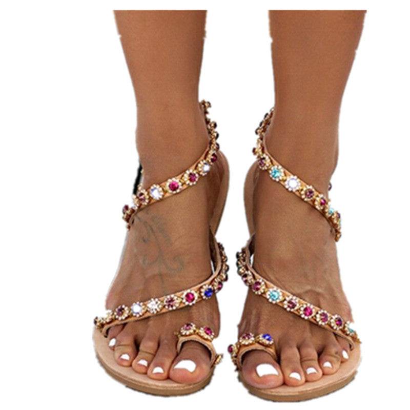 Sandales à bout pointu en strass pour l'extérieur - Style & confort