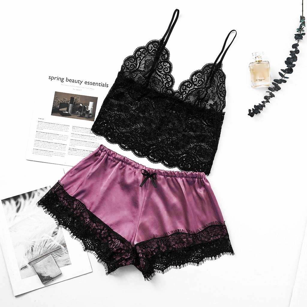 Ensemble de lingerie sexy en dentelle Midnight Charm - Style & confort