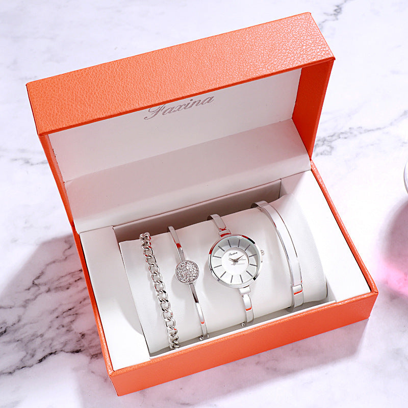 Waterproof quartz watch gift set, women's bracelets