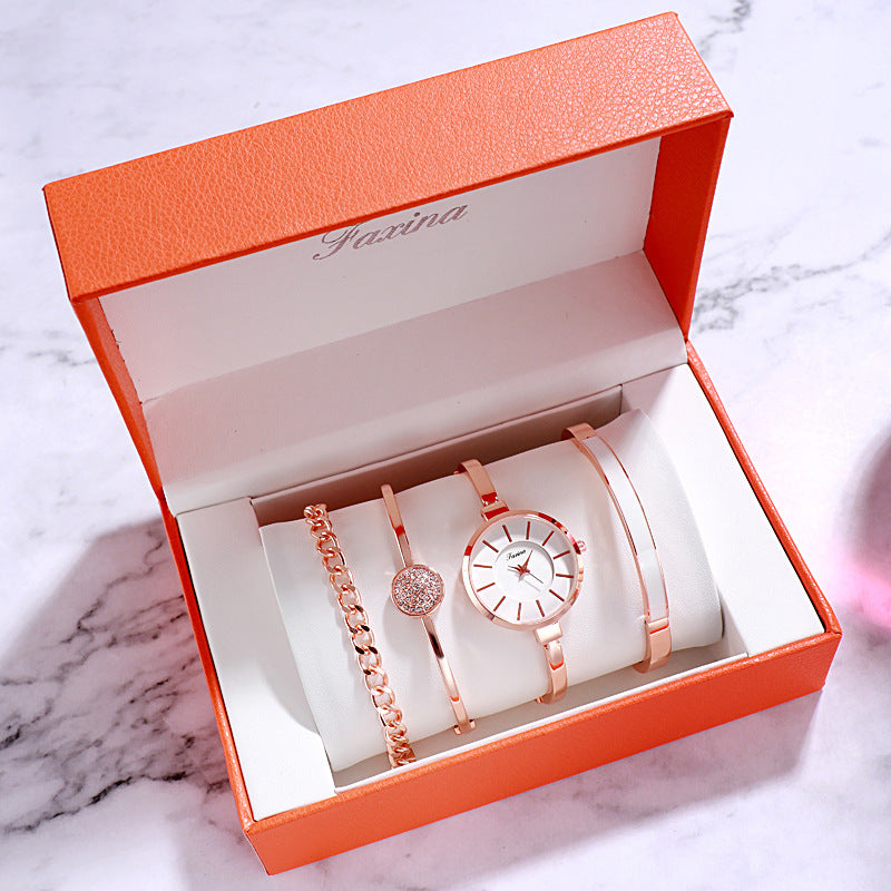 Waterproof quartz watch gift set, women's bracelets