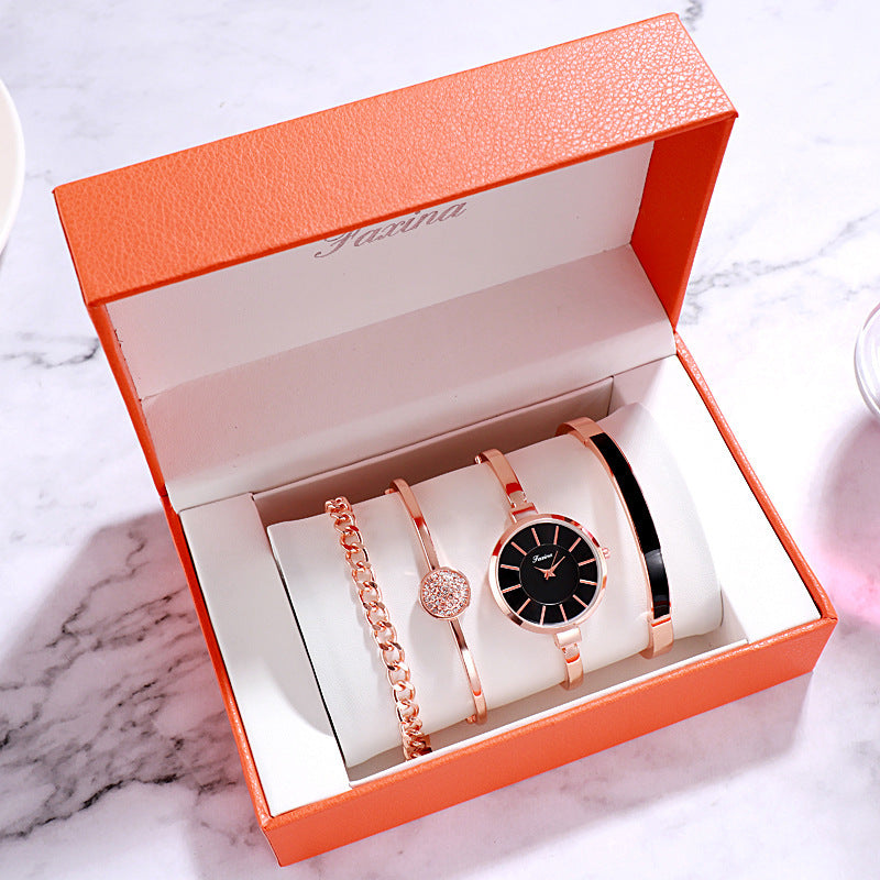 Waterproof quartz watch gift set, women's bracelets