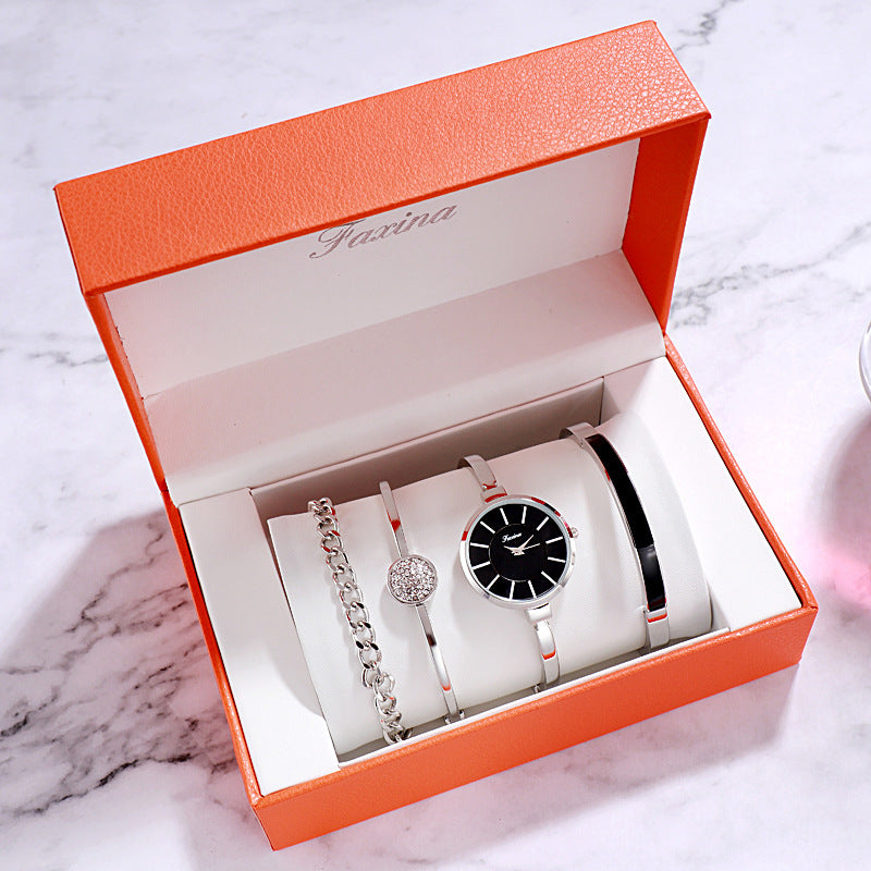 Waterproof quartz watch gift set, women's bracelets