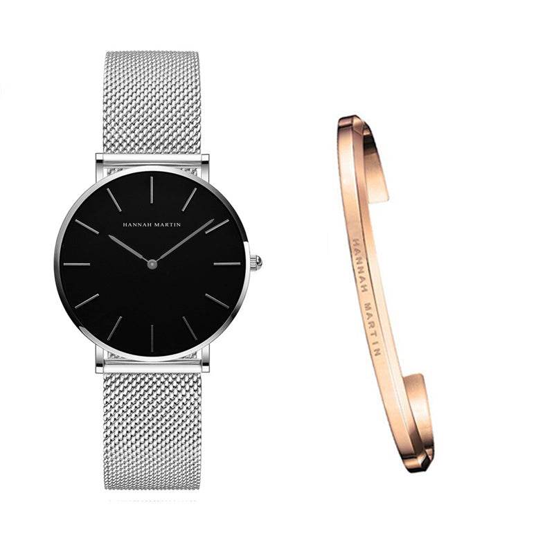 Montre à quartz japonaise de haute qualité 36 mm Hannah Martin - Style & confort