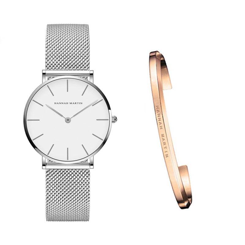 Montre à quartz japonaise de haute qualité 36 mm Hannah Martin - Style & confort