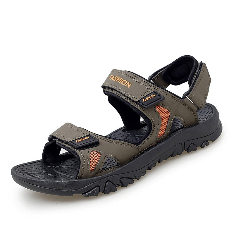 Sandales Velcro pour hommes, chaussures de plage respirantes d'été