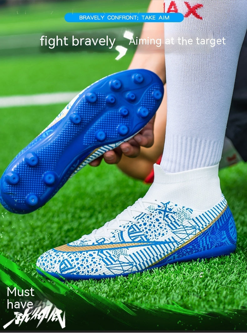 Nouvelles chaussures de football montantes respirantes pour terrain sec
