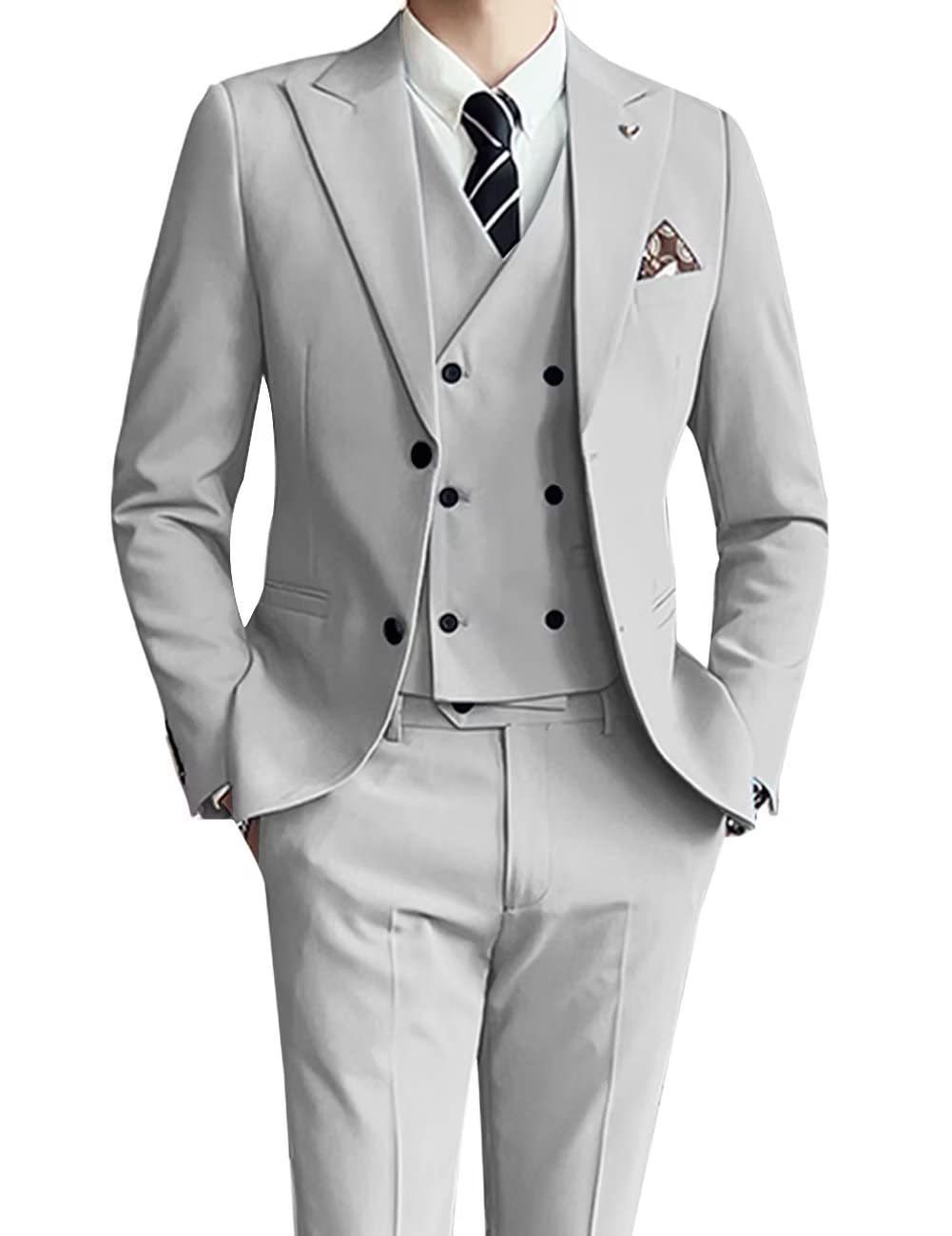Men's three-piece slim-fit suit