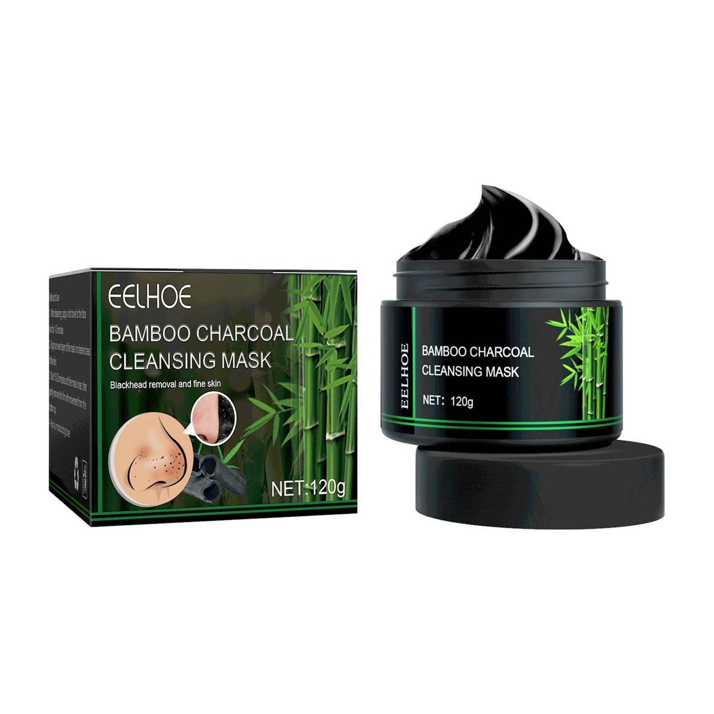 Masque anti-points noirs au charbon de bambou EELHOE, hydratant, anti-acné - Style & confort