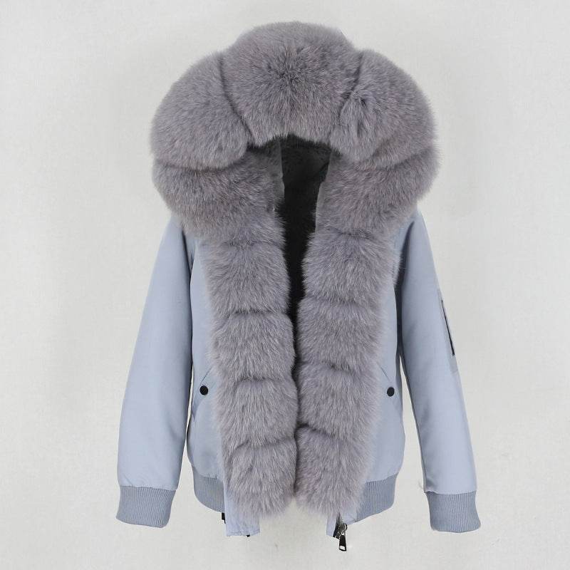 Veste amovible avec doublure épaisse en vraie fourrure - Style & confort
