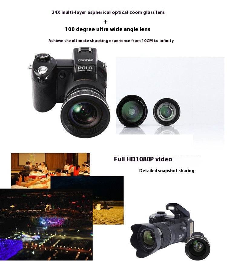 Appareil photo numérique téléobjectif D7100 à mise au point automatique FHD HD - Style & confort