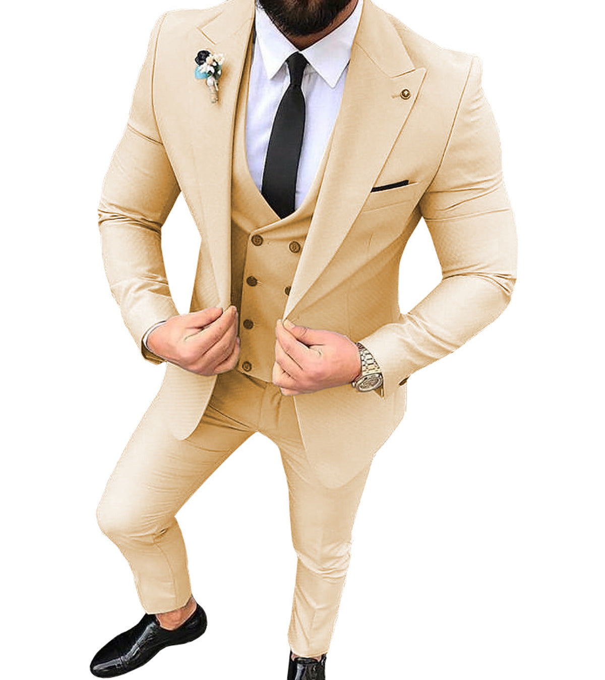 Costume d'affaires slim fit à col de costume pour homme