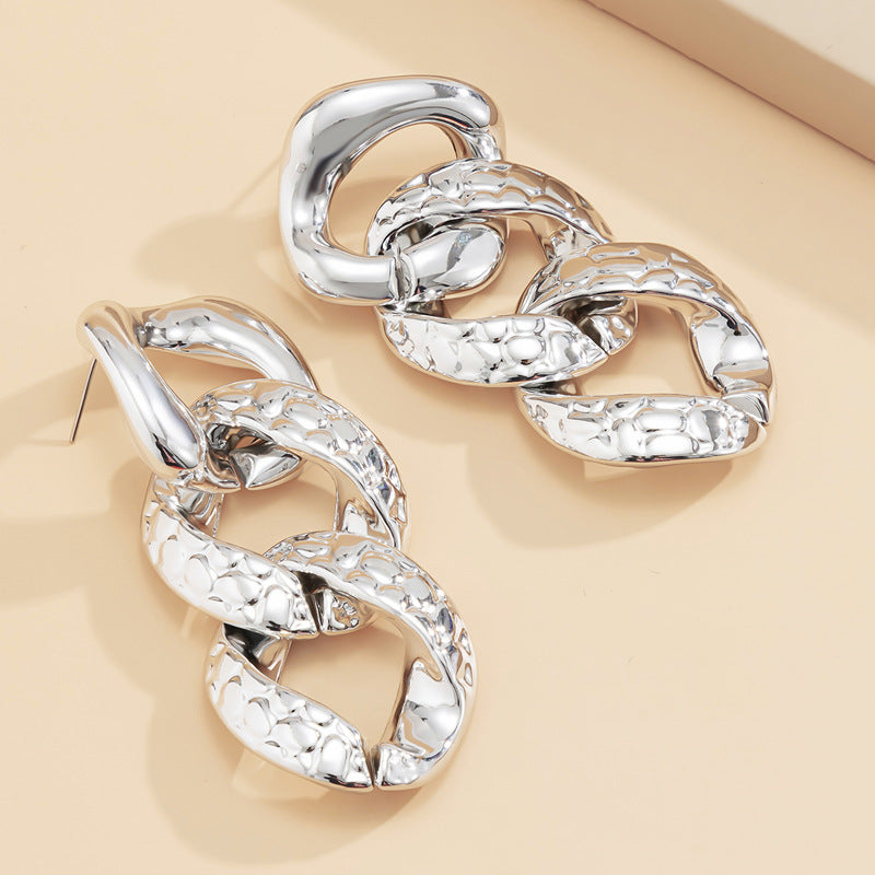 Geometric Chain Earrings for Women