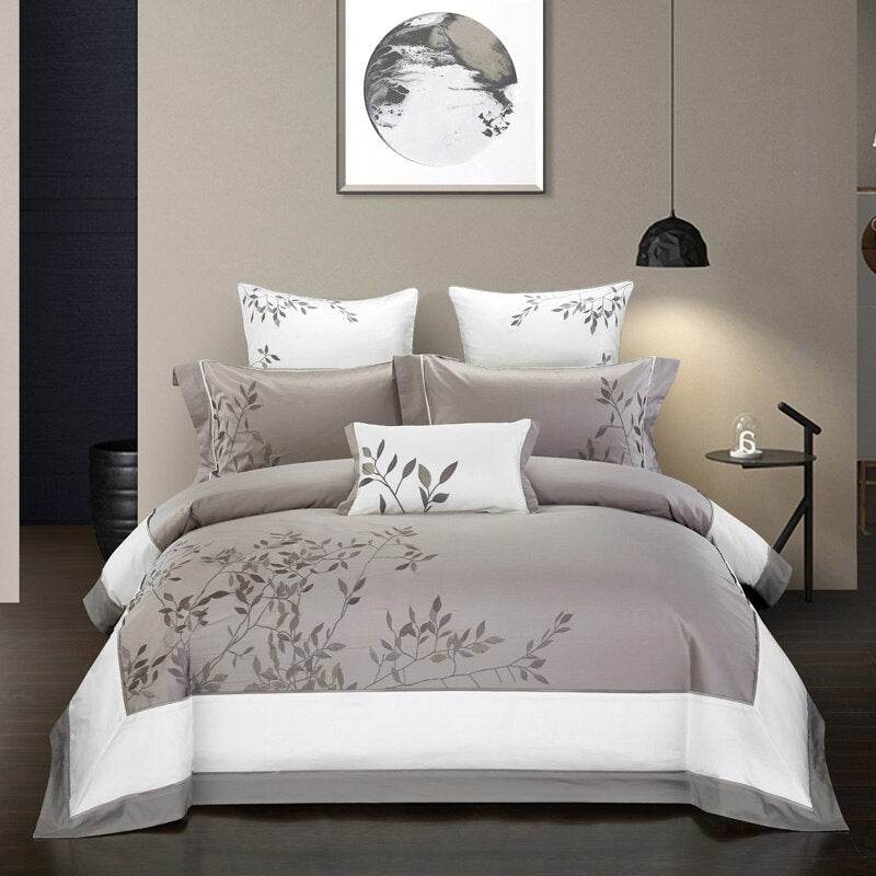Broderie en satin 4pcs pour textile de maison - Style & confort