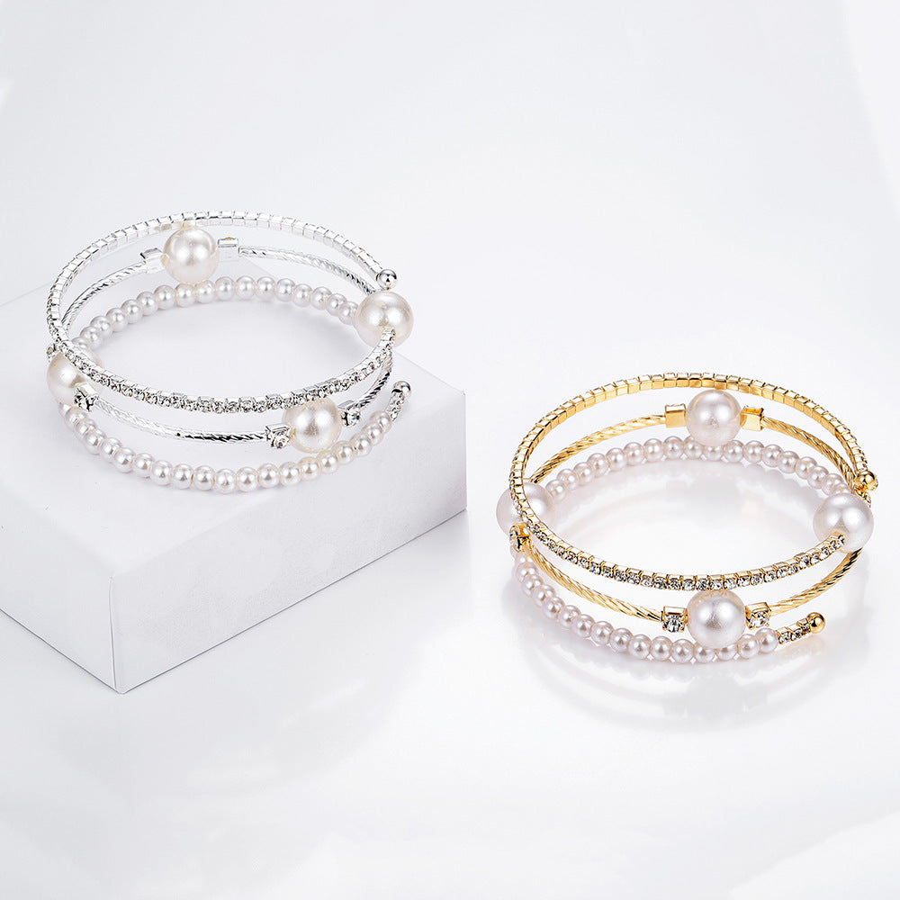 Rhinestone and crystal bead bracelet