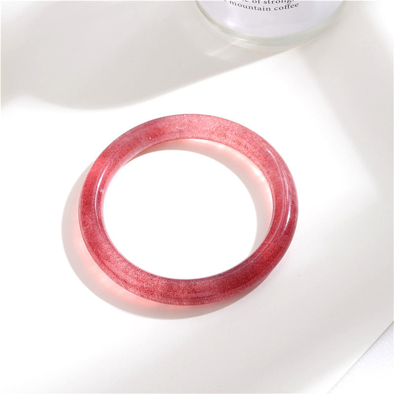 Trendy natural strawberry crystal bracelet
