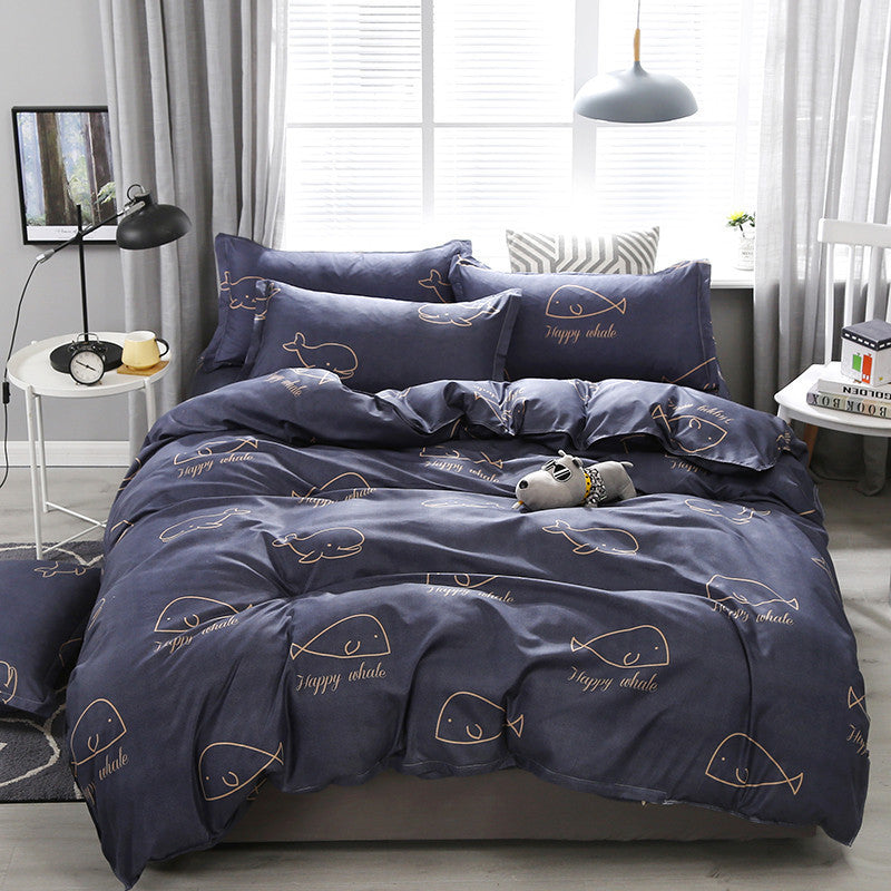 Literie en polyester à imprimé simple et tendance pour la maison