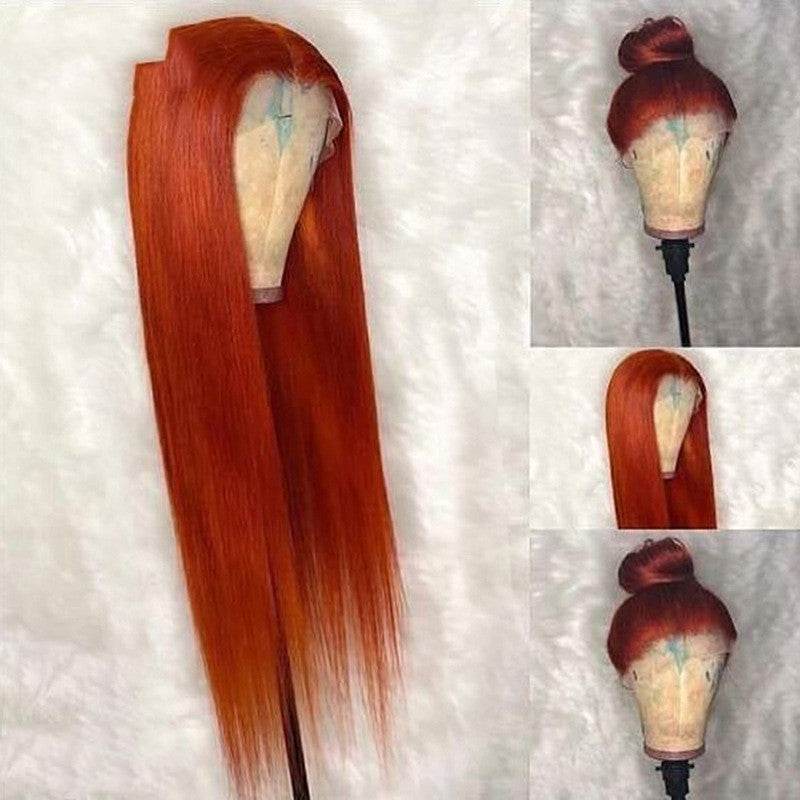 Perruque lisse orange foncé - Style & confort