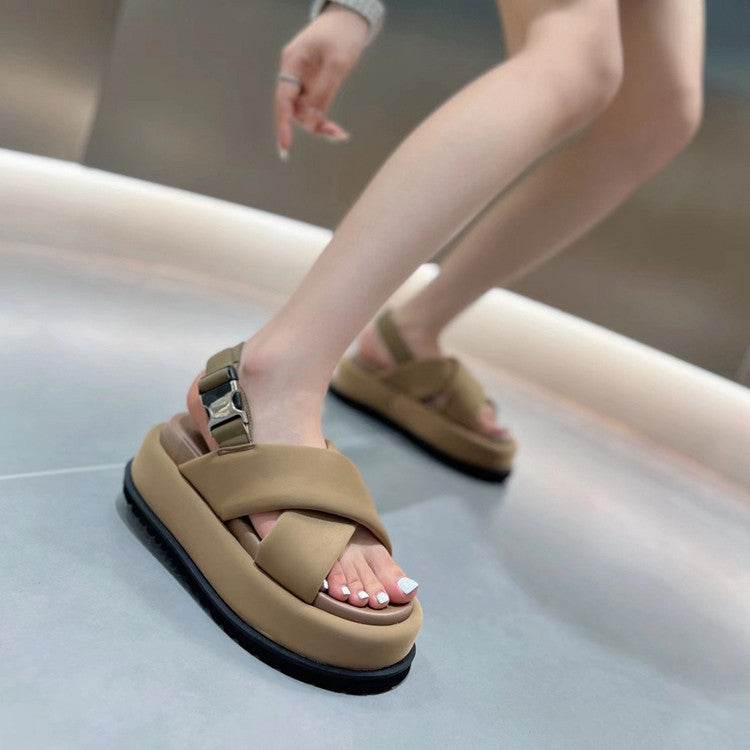 Nouvelles sandales romaines rétro en cuir pour femmes - Style & confort