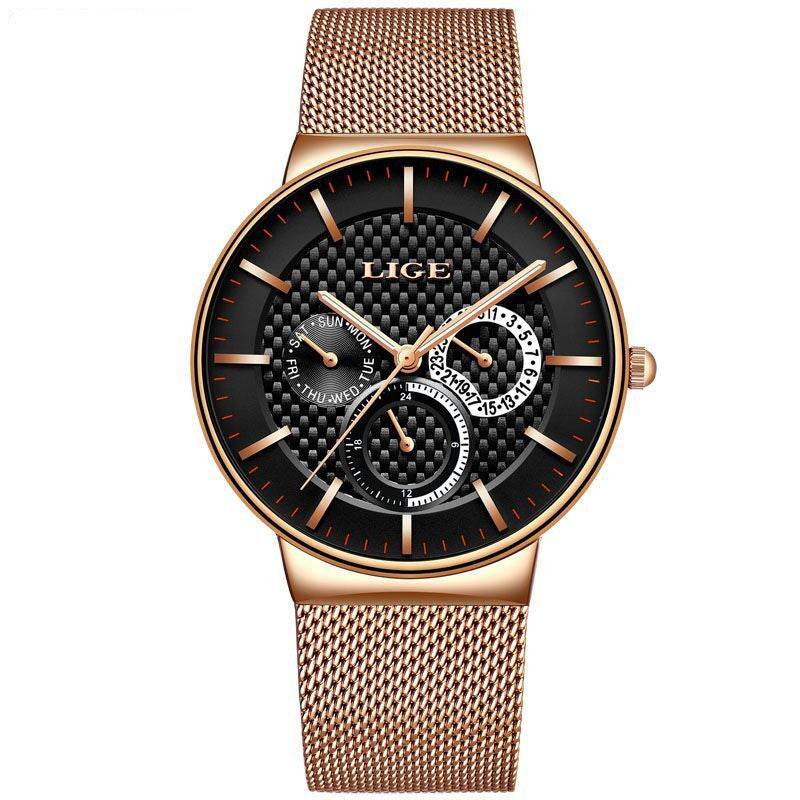 Montre à quartz ultra-mince à 6 broches - Style & confort