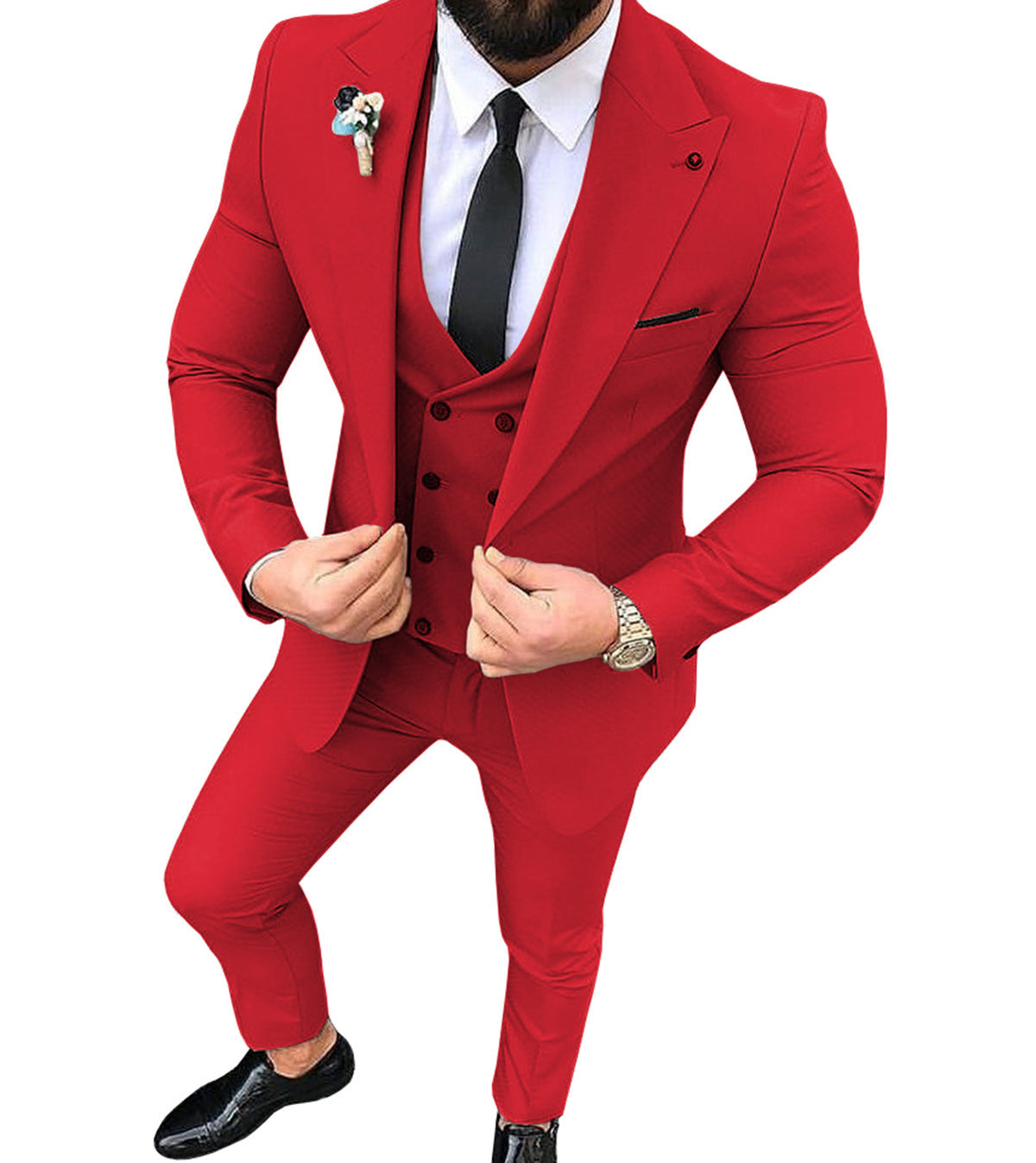 Costume d'affaires slim fit à col de costume pour homme