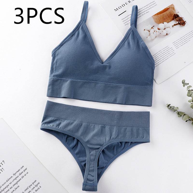 Ensemble culotte et soutien-gorge sans anneau en acier - Style & confort