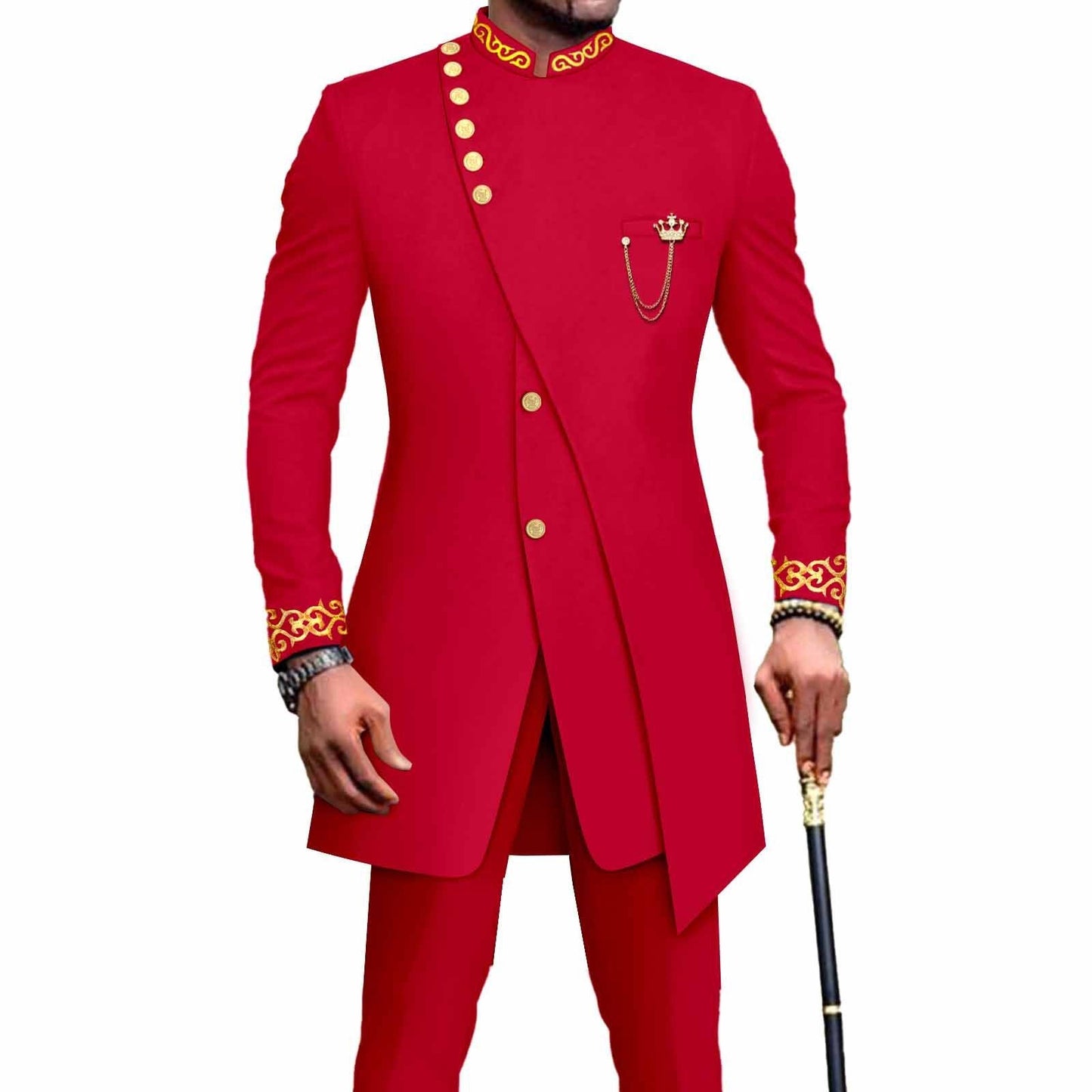 Costume deux pièces slim pour homme, model africain