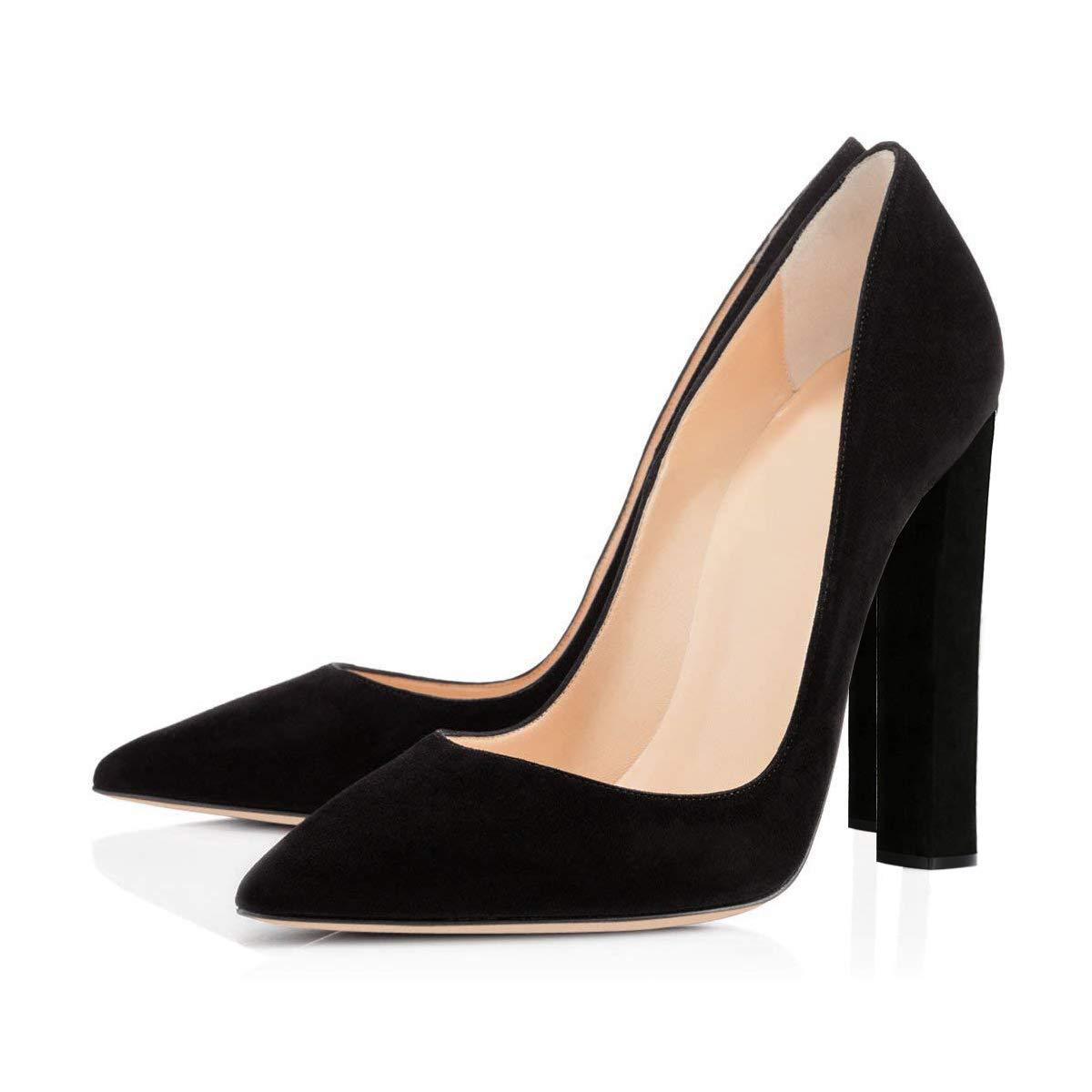 Chaussures simples tendance pour femmes à bout pointu et talon épais