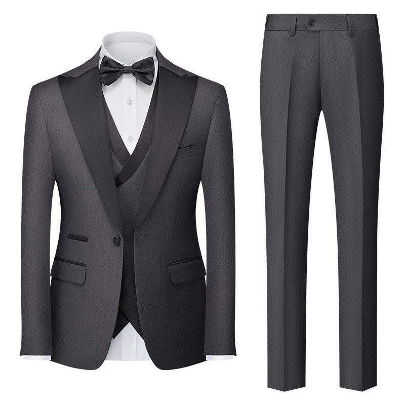 Nouveau costume trois pièces pour homme, style coréen, coupe ajustée