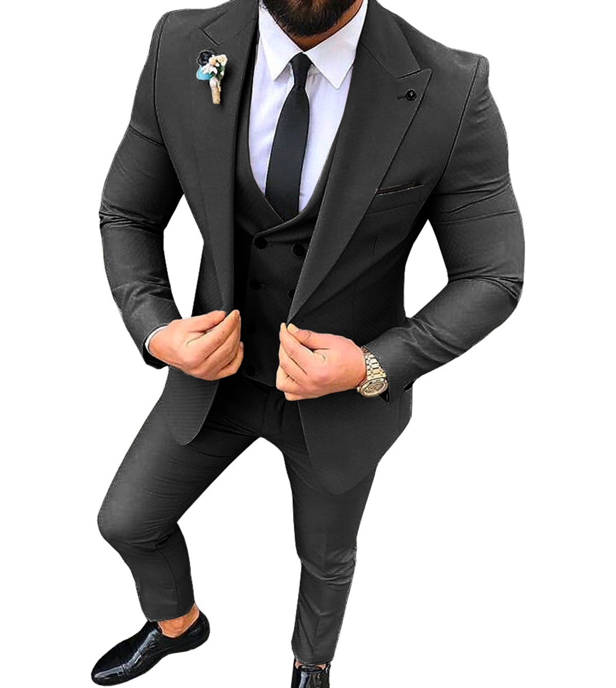 Costume d'affaires slim fit à col de costume pour homme
