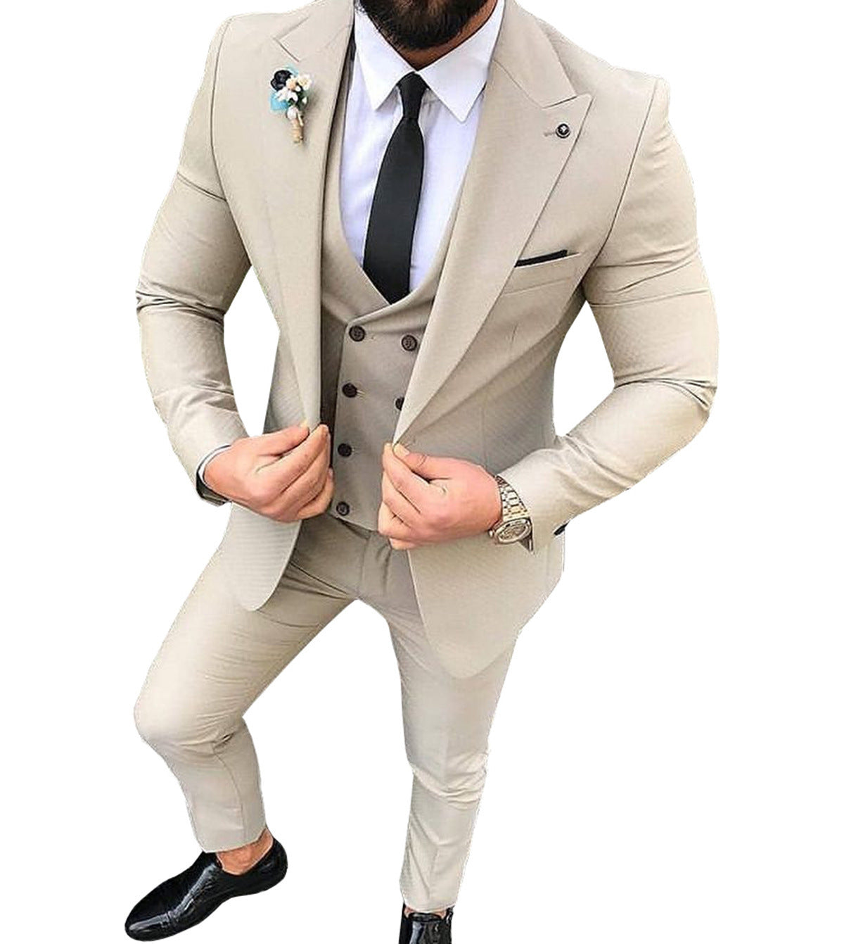 Costume d'affaires slim fit à col de costume pour homme