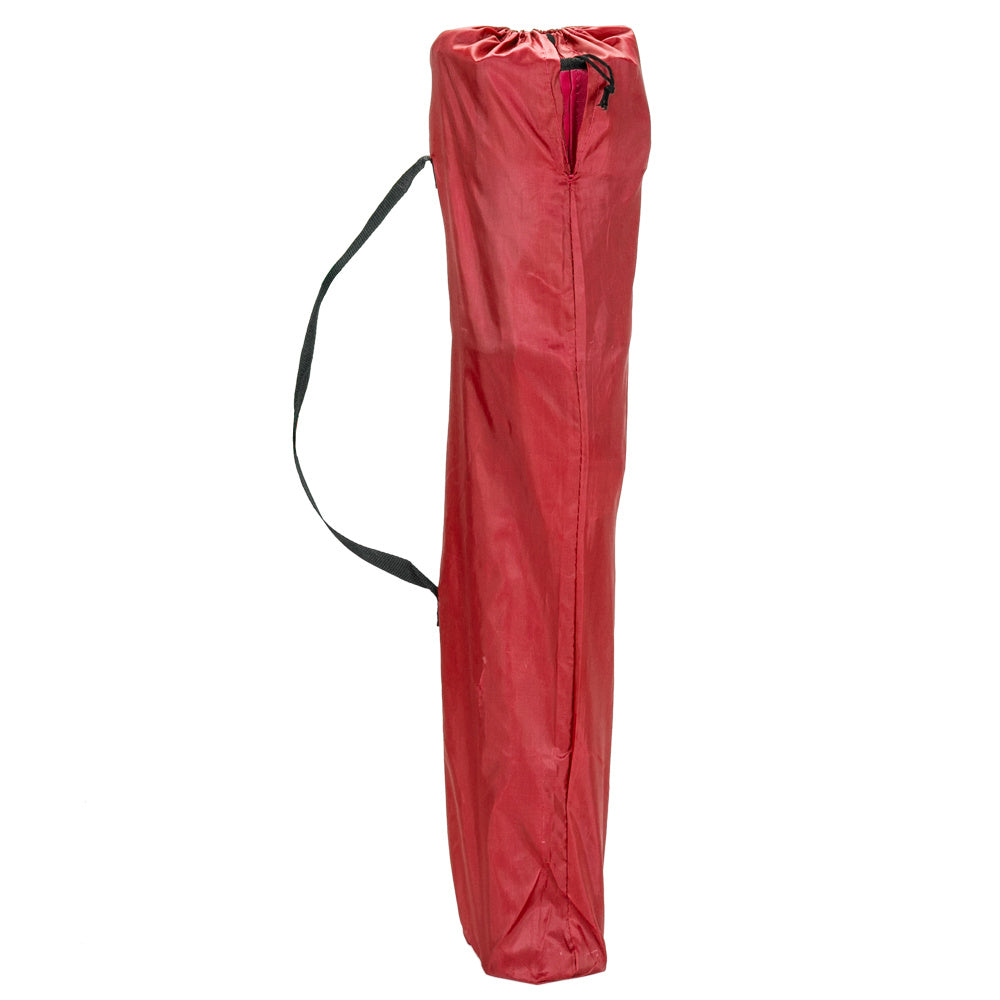 Chaise de camping, cadre noir, tissu Oxford rouge