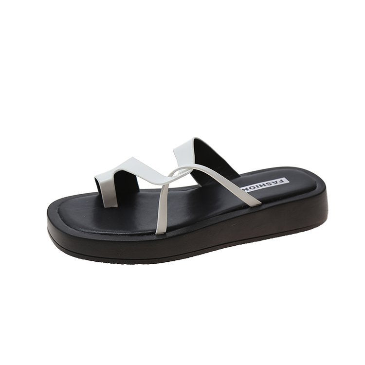 Tongs d'été décontractées à semelle épaisse pour femmes, nouveau style