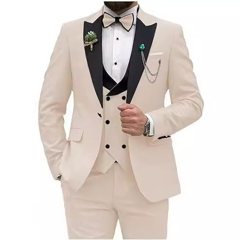 Men's three-piece suit, slim fit, formal suit for men