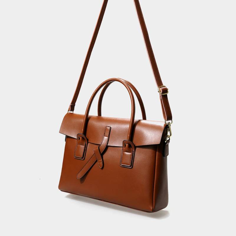 Mallette en vrai cuir pour ordinateur, porte-documents A4 - Style & confort
