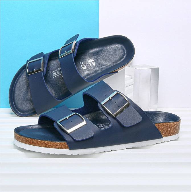 Pantoufles en cuir pour hommes, nouvelles sandales d'été