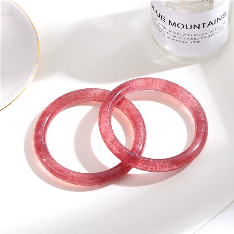 Trendy natural strawberry crystal bracelet