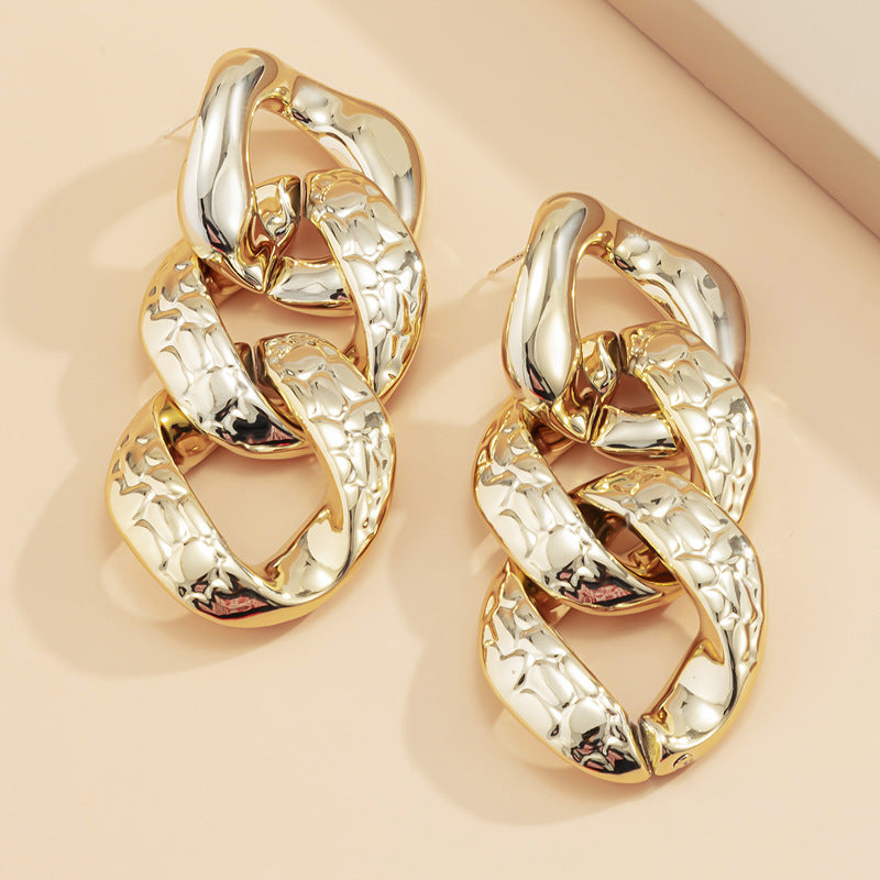 Geometric Chain Earrings for Women