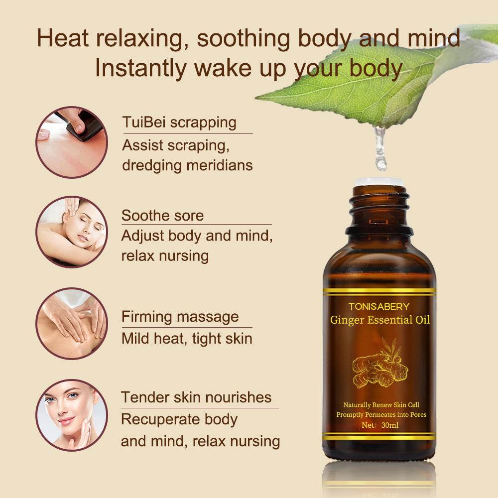 Huile essentielle de massage au gingembre pour soins de la peau - Style & confort